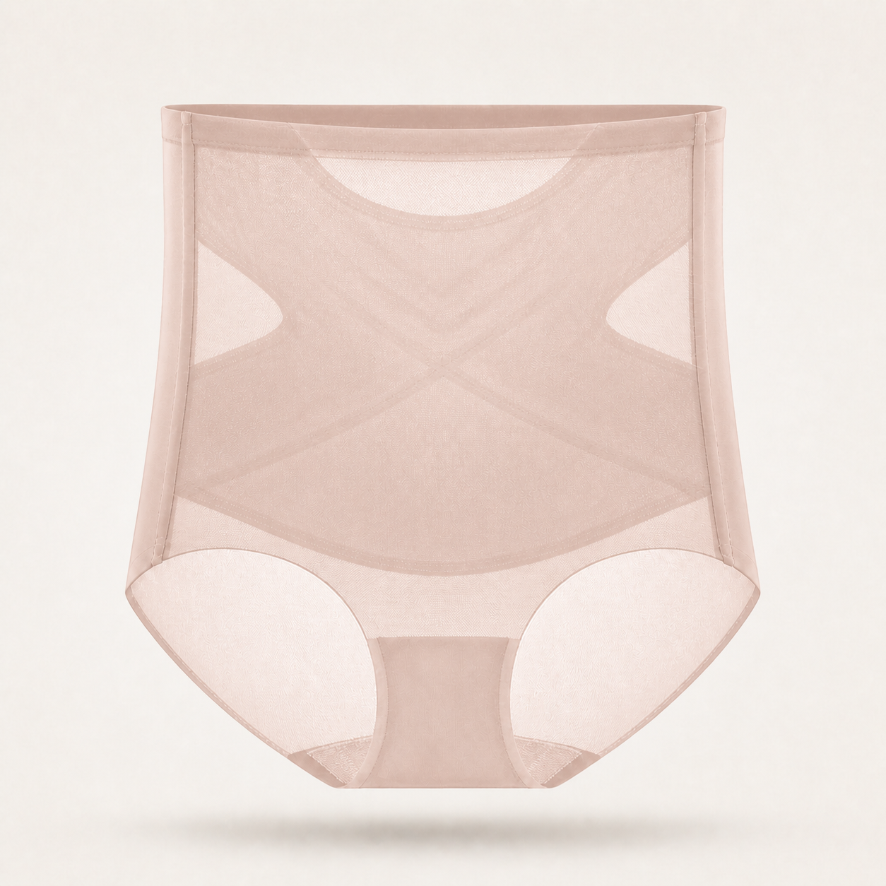 Rose ultra thin high waist brief with an integrated X shaped front panel